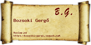 Bozsoki Gergő névjegykártya